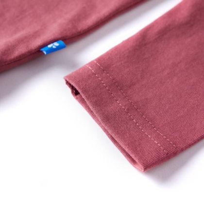 Детска тениска с дълъг ръкав, тъмночервена, 140