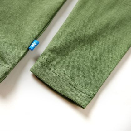 Детска тениска с дълъг ръкав, светло каки, 128