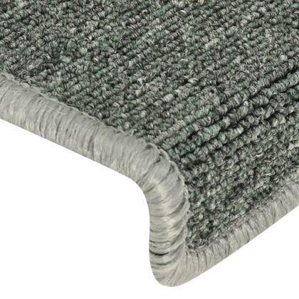 Изтривалки за стълби 15 бр. 65x21x4 см, тъмнозелени, правоъгълни, кант