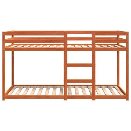 Двуетажно легло, восъчнокафяво, 75x190 см, борово дърво масив