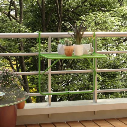 Балконска масичка, зелена, 60x40 см, стомана