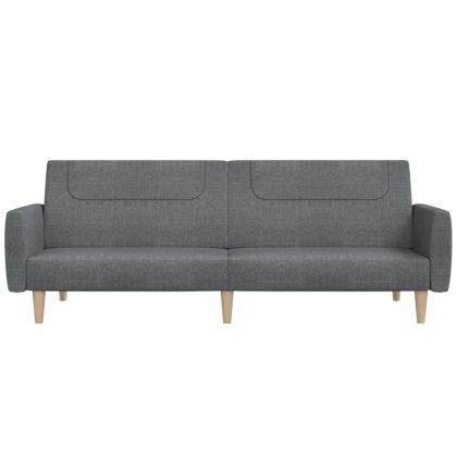 2-местно разтегателно канапе, светлосиво, текстил