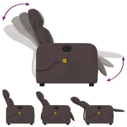 Масажен наклоняем стол, тъмнокафяв, текстил