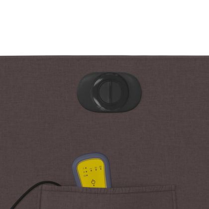 Електрически изправящ масажен реклайнер стол тъмнокафяв текстил