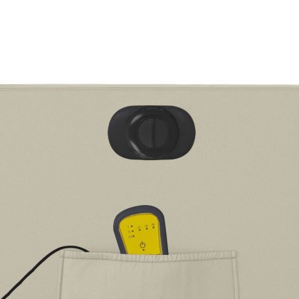 Електрически изправящ масажен реклайнер стол, кремав, еко кожа