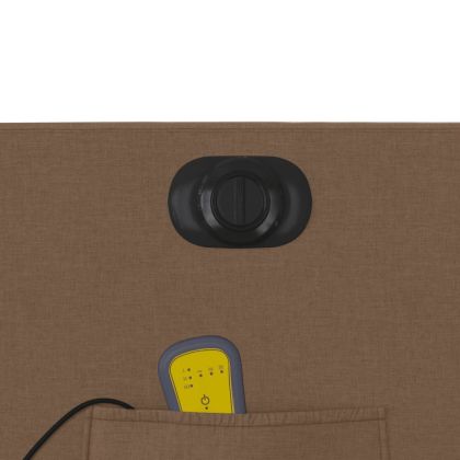 Електрически масажен реклайнер стол, кафяв, текстил