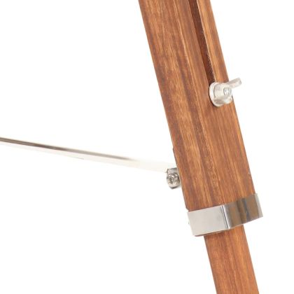 Наземна лампа на статив меденокафяво и черно тик масив 141 см