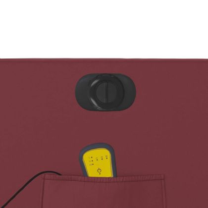 Електрически изправящ масажен реклайнер, виненочервен, еко кожа