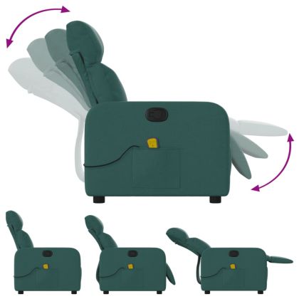 Масажен наклоняем стол, тъмнозелен, текстил