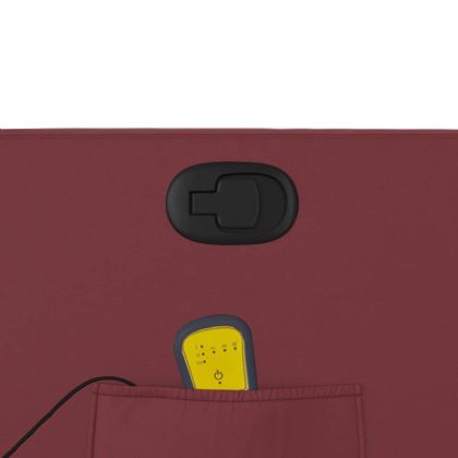 Изправящ масажен наклоняем стол, виненочервен, изкуствена кожа