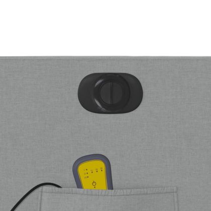 Електрически масажен реклайнер стол, светлосив, текстил