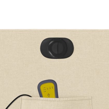 Електрически изправящ масажен реклайнер стол кремав текстил