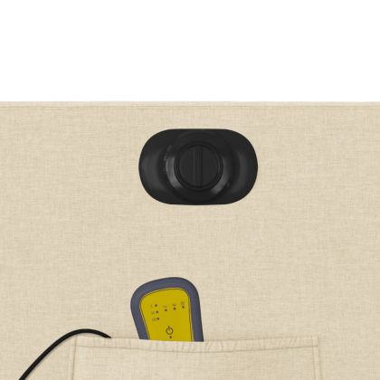 Електрически изправящ масажен реклайнер стол кремав текстил