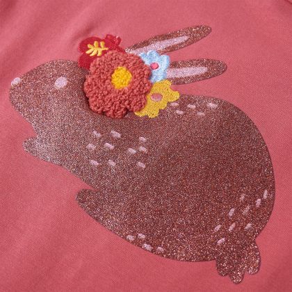 Детска тениска с дълъг ръкав, старо розово, 116