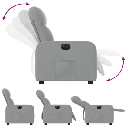 Електрически наклоняем стол, светлосив, текстил