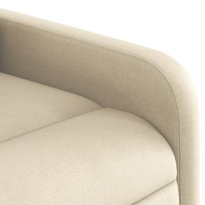 Изправящ масажен реклайнер стол, кремав, текстил