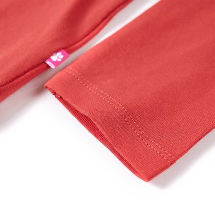 Детска тениска с дълъг ръкав, опушено червено, 128