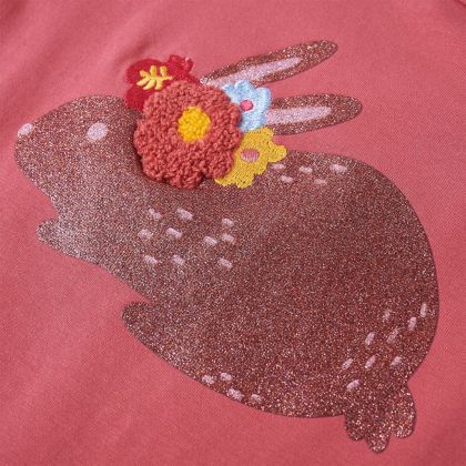 Детска тениска с дълъг ръкав, старо розово, 128