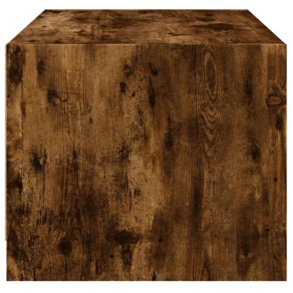 Маса за кафе със стъклени врати, опушен дъб, 68x50x42 см