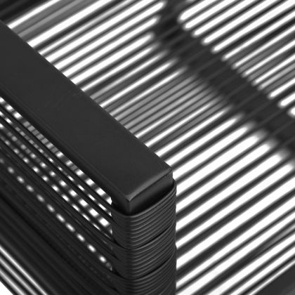 Градински трапезен комплект, 5 части, PVC ратан, черен