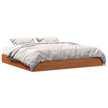 Рамка за легло, восъчнокафяв, 180x200 см, борово дърво масив