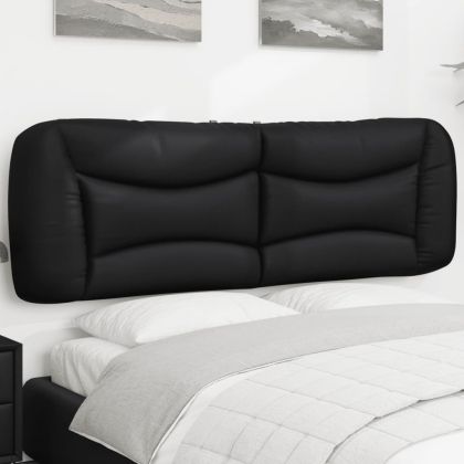 Мека табла за легло, черна, 160 см, изкуствена кожа