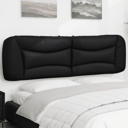 Мека табла за легло, черна, 180 см, изкуствена кожа