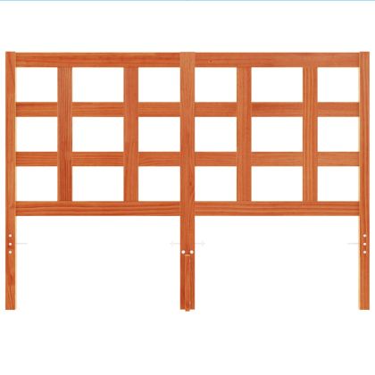 Горна табла за легло, восъчнокафява, 135 см, масивно дърво бор