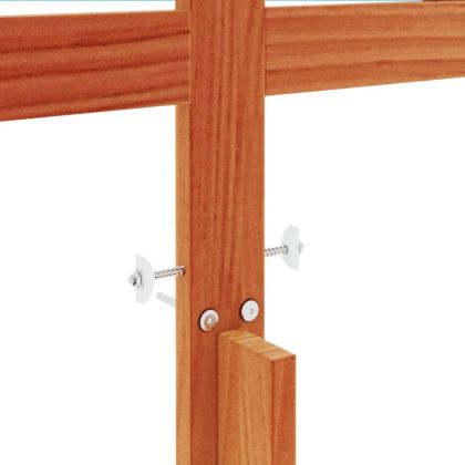 Горна табла за легло, восъчнокафява, 135 см, масивно дърво бор