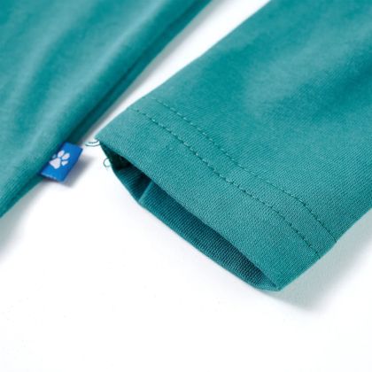 Детска тениска с дълъг ръкав, тъмна аква, 116