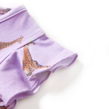 Детска рокля с волани и връв, лила, 128