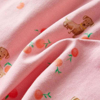 Детска рокля с връв, светлооранжева, 128