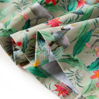 Детска рокля с летящи ръкави, светло каки, 140