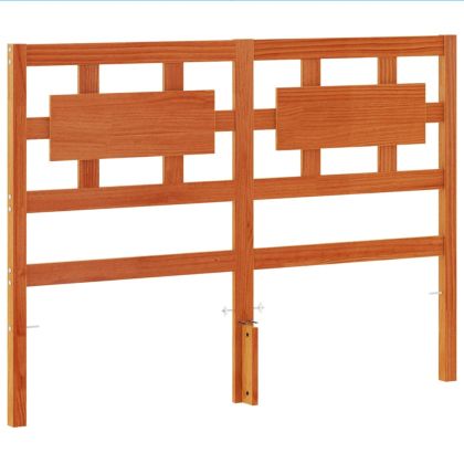 Горна табла за легло, восъчнокафява, 135 см, масивно дърво бор