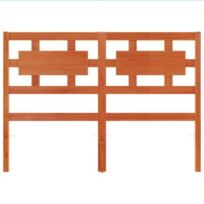 Горна табла за легло, восъчнокафява, 135 см, масивно дърво бор