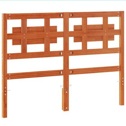 Горна табла за легло, восъчнокафява, 135 см, масивно дърво бор