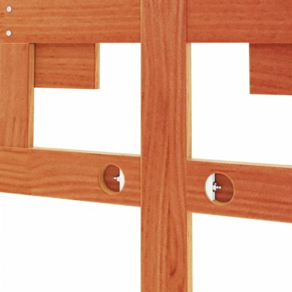 Горна табла за легло, восъчнокафява, 135 см, масивно дърво бор