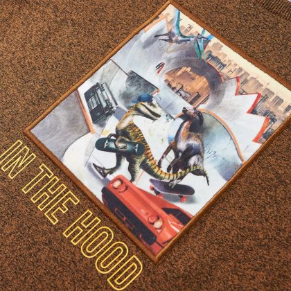 Детска тениска с дълъг ръкав, kоняк меланж, 104