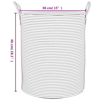 Кош за съхранение, бежово и бяло, Ø38x46 см, памук