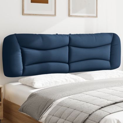 Мека табла за легло, синя, 180 см, плат