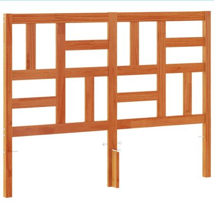 Горна табла за легло, восъчнокафява, 150 см, масивно дърво бор