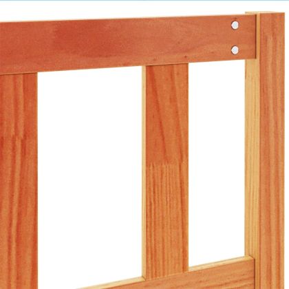 Горна табла за легло, восъчнокафява, 150 см, масивно дърво бор