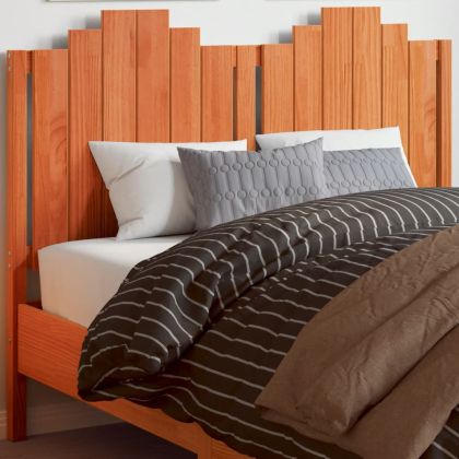 Горна табла за легло, восъчнокафява, 135 см, масивно дърво бор