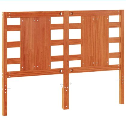 Горна табла за легло, восъчнокафява, 135 см, масивно дърво бор