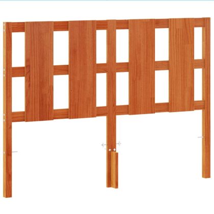 Горна табла за легло, восъчнокафява, 135 см, масивно дърво бор