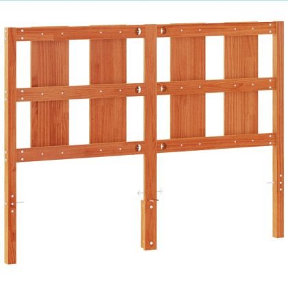 Горна табла за легло, восъчнокафява, 135 см, масивно дърво бор