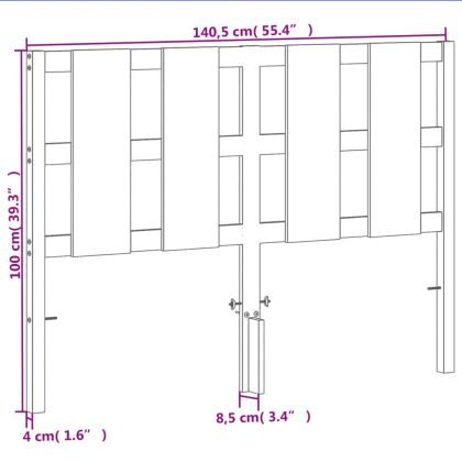 Горна табла за легло, восъчнокафява, 135 см, масивно дърво бор