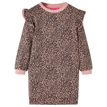 Детска рокля суитшърт, средно розово, 92
