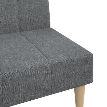 2-местно разтегателно канапе, светлосиво, текстил