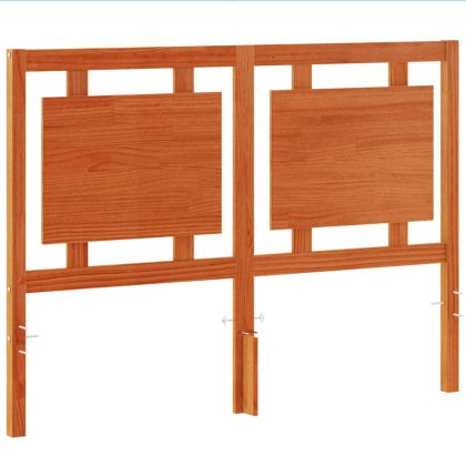 Горна табла за легло, восъчнокафява, 135 см, масивно дърво бор